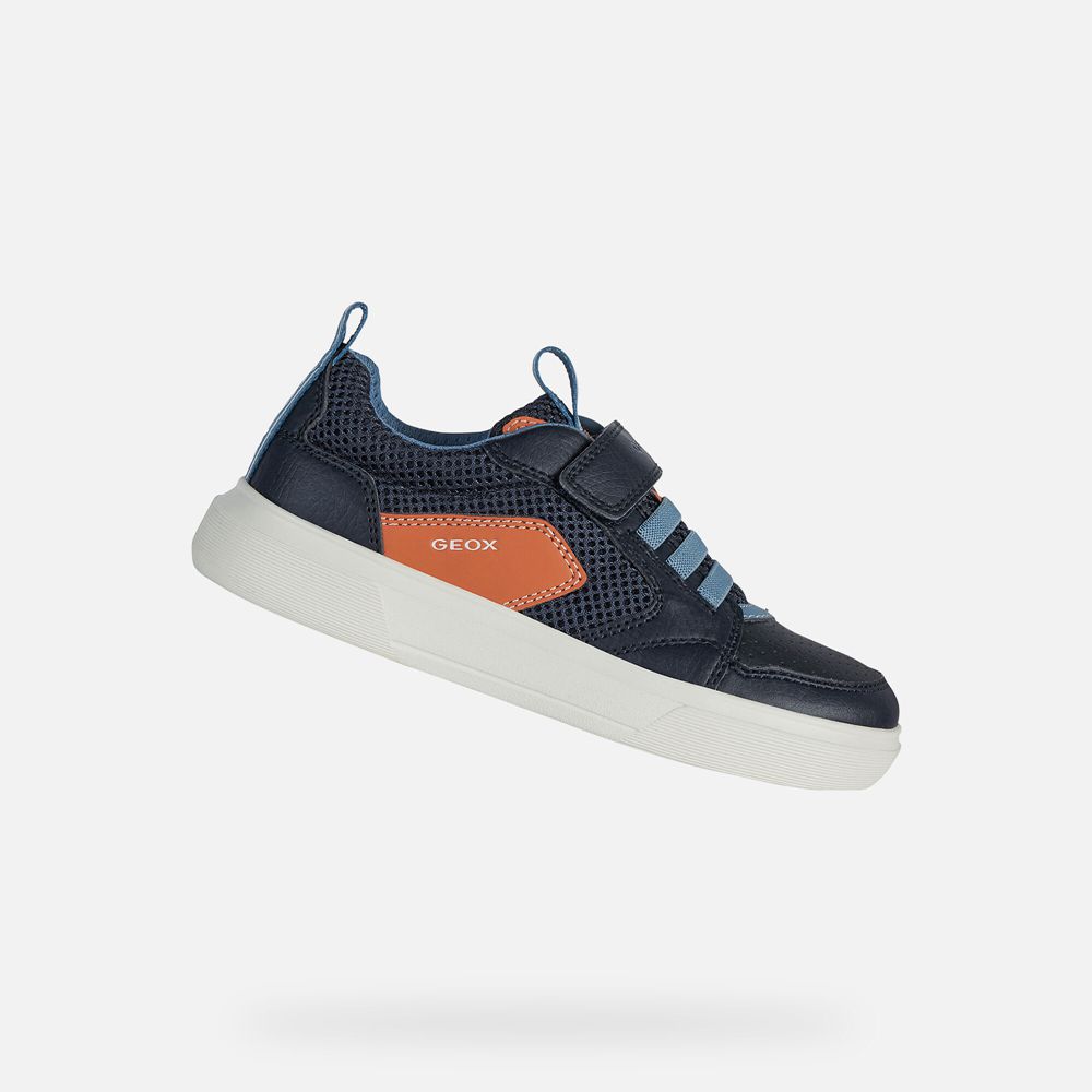 Tenis Geox Menino Azul Marinho/Laranja - Nettuno - IBPEK1459